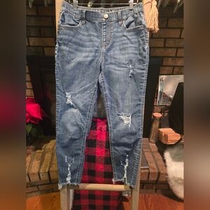 Maurices Distressed Straight Leg Jeans - Blue